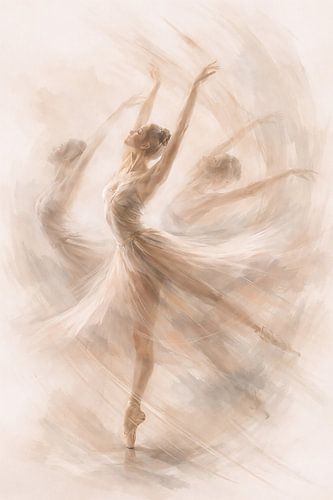 Een etherische balletdanseres in beweging