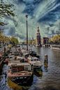 Wassergräben, Wolken, Amsterdam, Niederlande von Maarten Kost Miniaturansicht