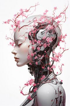 Weiblicher Cyborg Floral von Matthias Hauser