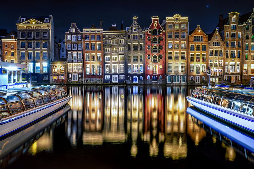 Amsterdam Maisons sur le Damrak par Fotografiecor .nl