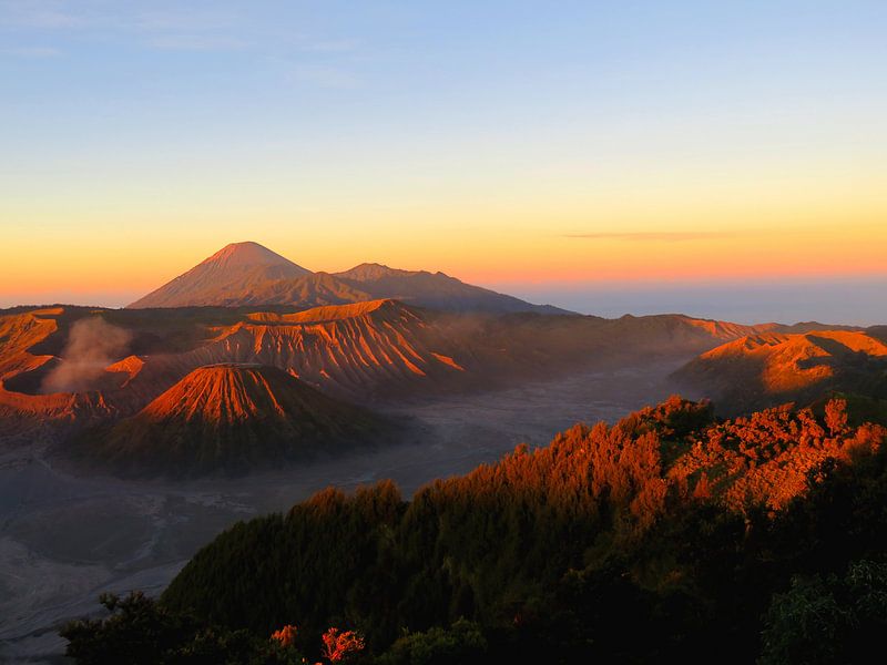 Spectacular sunrise at the volcano Mount Bromo on Java by Thomas Zacharias
