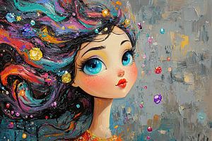 Mädchen mit glänzendem Haar | Mädchen mit großen Augen