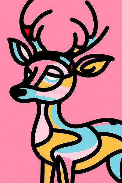 Colourful modern deer design by Imperial Art House