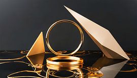 Goud met zwart en design