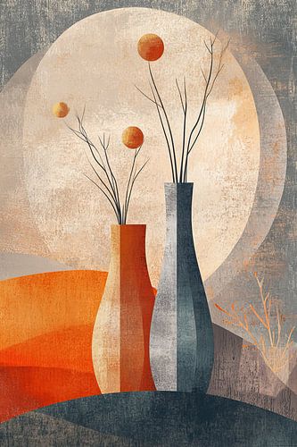 Vases Art | Fond beige avec Vases