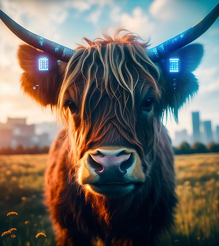 portrait Cow-006 = Portrait.new("cyberpunk", "cow") von Cyber Punctual