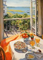 Oysters and wine in the sun