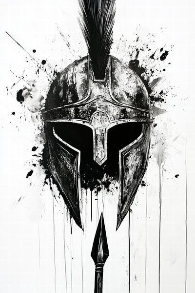 Römischer Helm mit Farbklecksen von Poster Art Shop