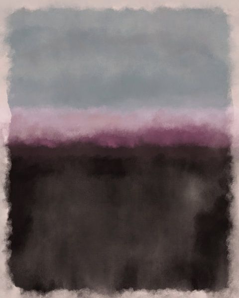 Bleu gris, violet clair, noir. Peinture en champs de couleurs inspirée de Mark Rothko. par Dina Dankers
