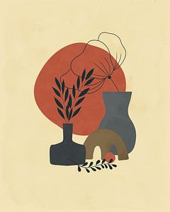 Nature morte minimaliste avec deux vases sur Tanja Udelhofen