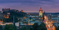 Abend über Edinburgh, vom Calton Hill aus gesehen