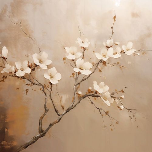 Kirschblüte weiß & gold