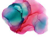 Turquoise roze abstract van Stephanie Bos thumbnail