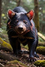 Tasmanian devil in forest