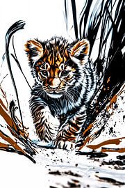 Tiger cub in dynamic design by Art & Soul Creations