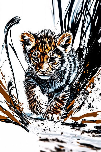 Tijgerwelp in dynamisch ontwerp van Art & Soul Creations