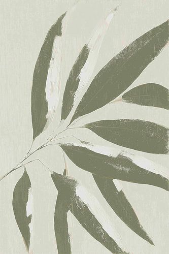 Feuilles silencieuses en vert sauge