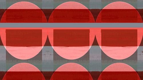 Abstract Bauhaus Vormen Perzik Roze Panorama