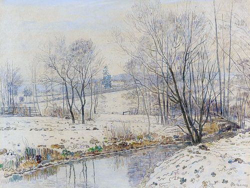 Rivierlandschap in Hessen, PAUL BAUM, ca. 1880