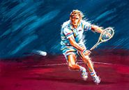De tennisspeler in actie - acryl op papier van Galerie Ringoot thumbnail