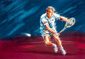 The tennis player - acrylic on paper by Galerie Ringoot