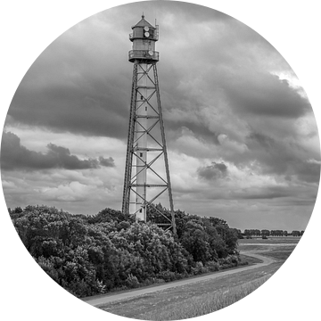 De vuurtoren van Campen Duitsland in zwart wit van Marga Vroom