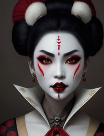 Extreme make up at this traditional geisha from the 19th century. by Brian Morgan