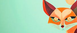 Geometric fox portrait in colours by Poster Art Shop