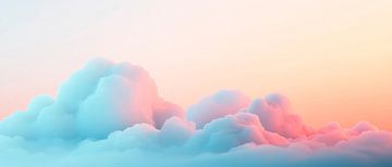 Sanfte Wolken im pastel-blauen Himmel von Poster Art Shop