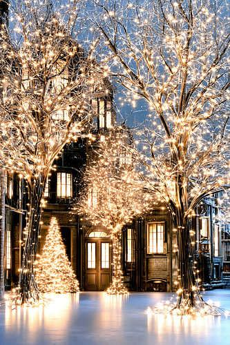 Straatverlichting met Kerstmis