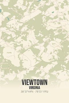 Vintage landkaart van Viewtown (Virginia), USA. van Rezona
