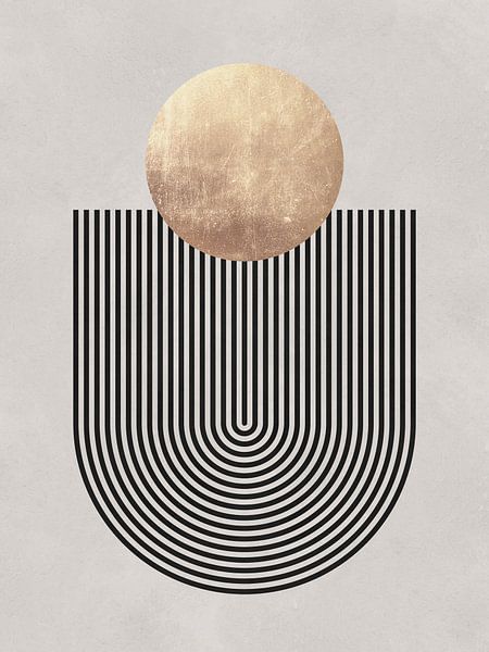 Zwart met gouden geometrie 2 van Vitor Costa