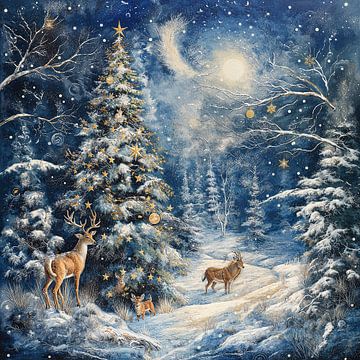 Winter wonderland kerst kunst van Mel Digital Art