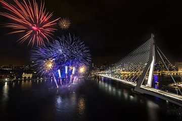 Feux d'artifice Pont Erasmus Journées mondiales du port de Rotterdam