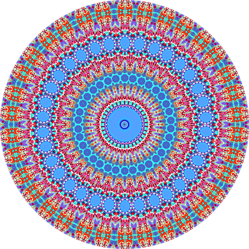 Retro Rozetta 3 (Retro patronen in blauw) van Caroline Lichthart