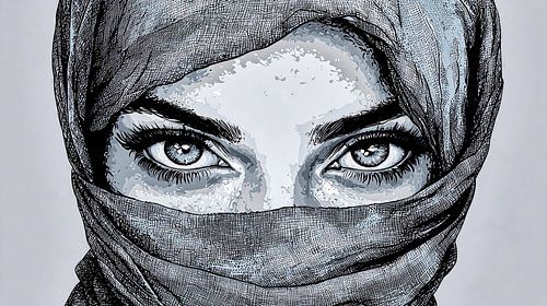 Uitzicht onder de hoofddoek