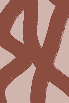 Modern abstract minimalist shapes and lines in brown and beige by Dina Dankers