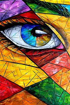 Abstract  van een oog in veel kleuren van Imperial Art House