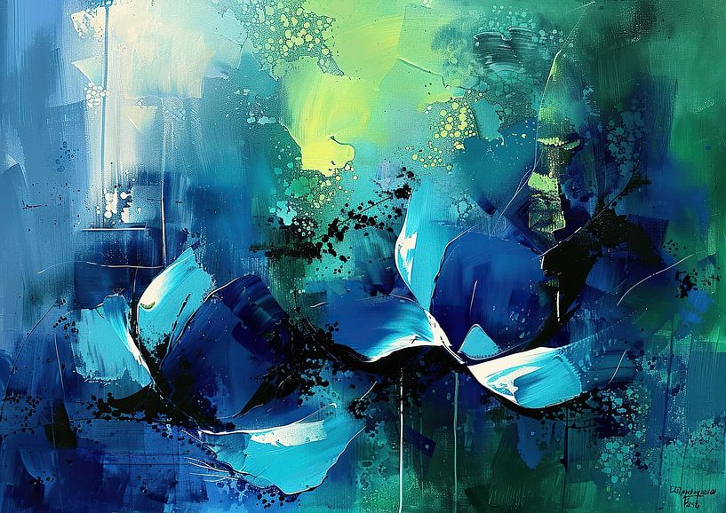 Art abstrait moderne de la fleur par Peinture Abstraite
