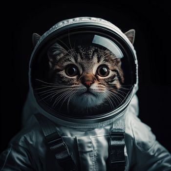 Cat astronaut portrait