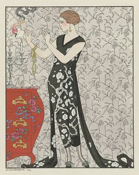 George Barbier - Fumée ; Robe du soir, de Beer (1921) van Peter Balan