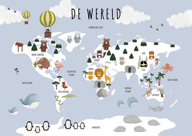 World map for children by Studio Poek