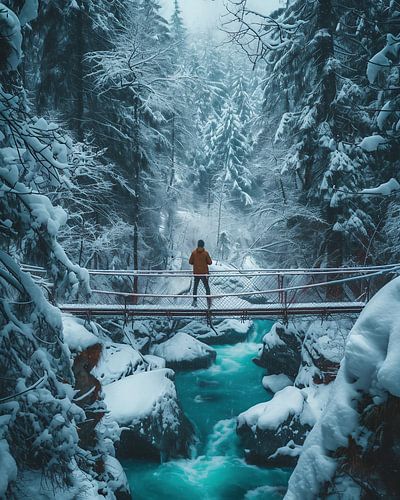 Aventure dans le paysage hivernal