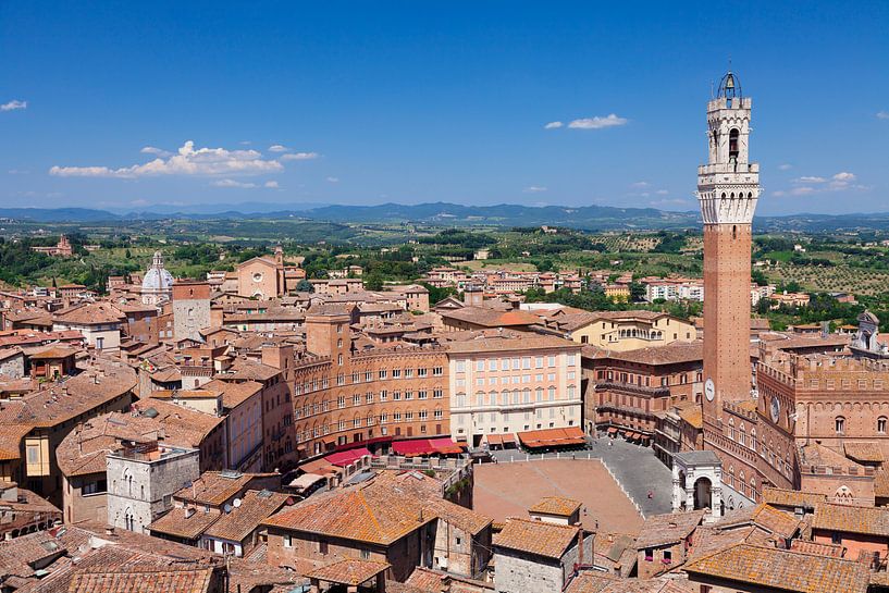 Piazza del Campo mit Rathaus Palazzo Pubblico,  Siena, Toskana, Italien von Markus Lange