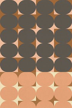 Retro jaren 70 kunst in terracotta, roze, taupe, wit III van Dina Dankers
