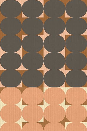 Retro jaren 70 kunst in terracotta, roze, taupe, wit III