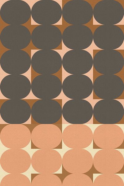Retro 70er Kunst in Terrakotta, Rosa, Taupe, Weiß III von Dina Dankers