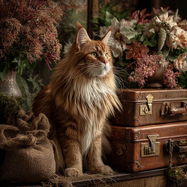 Maine Coon cat vintage 3 by Creations_by_brigitte