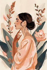 Elegante Frau im floralen Einklang von Dante S