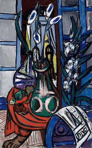 Max Beckmann - Großes Stillleben Interieur (Blau) (1949)